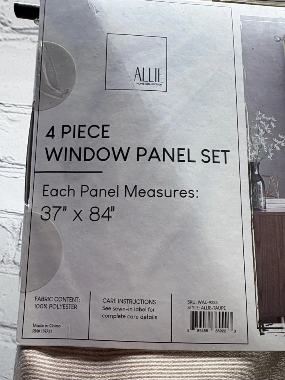 4-Piece Window Panel Set in Beige